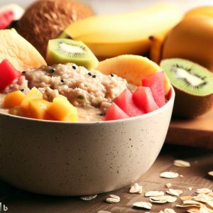 Bowl de Café da Manhã de Aveia com Frutas Tropicais: Delicioso e Nutritivo para Começar o Dia!